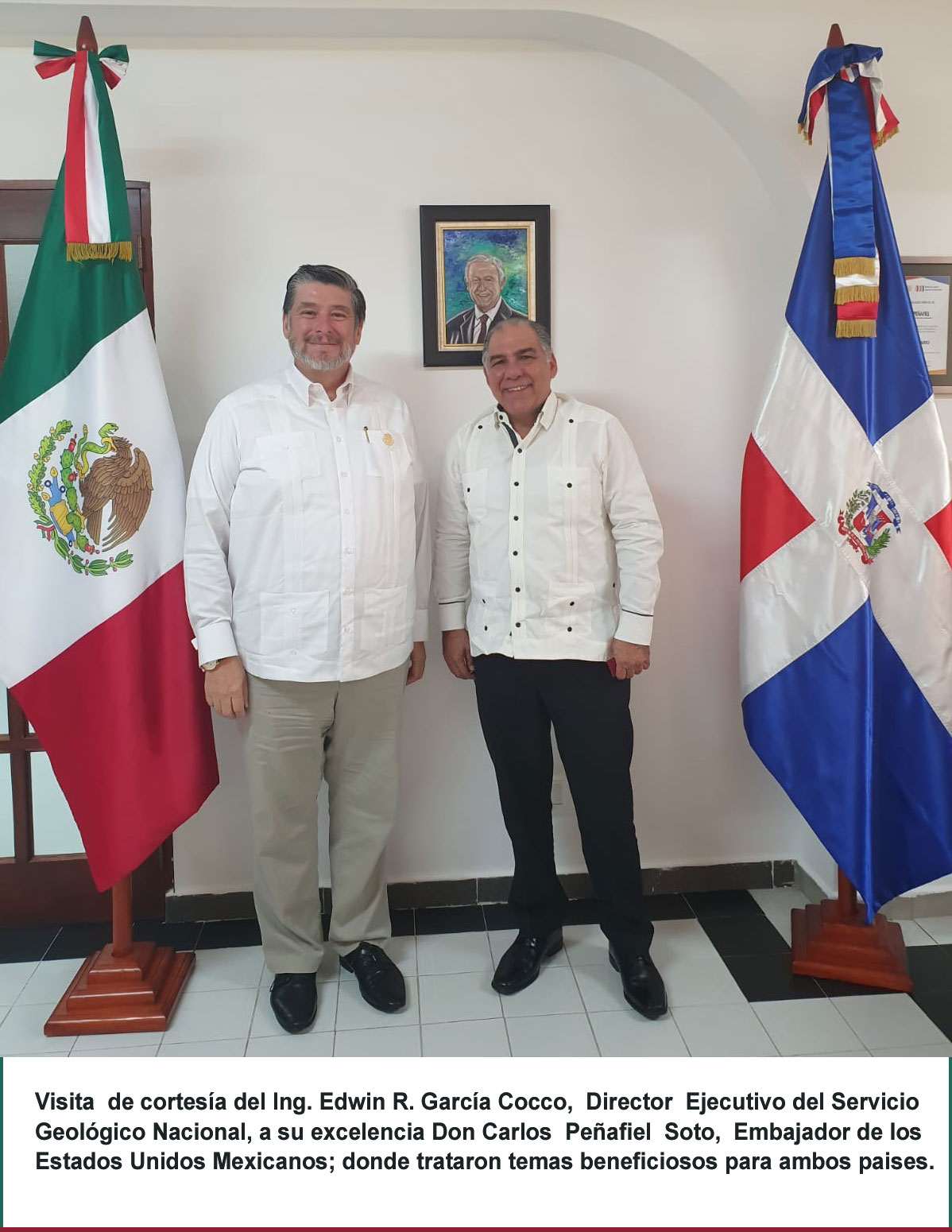 Director Ejecutivo Ing. Edwin García visita a su excelencia Embajdor Don Carlos Peñafiel Soto de Los Estados Unidos Mexicanos. 